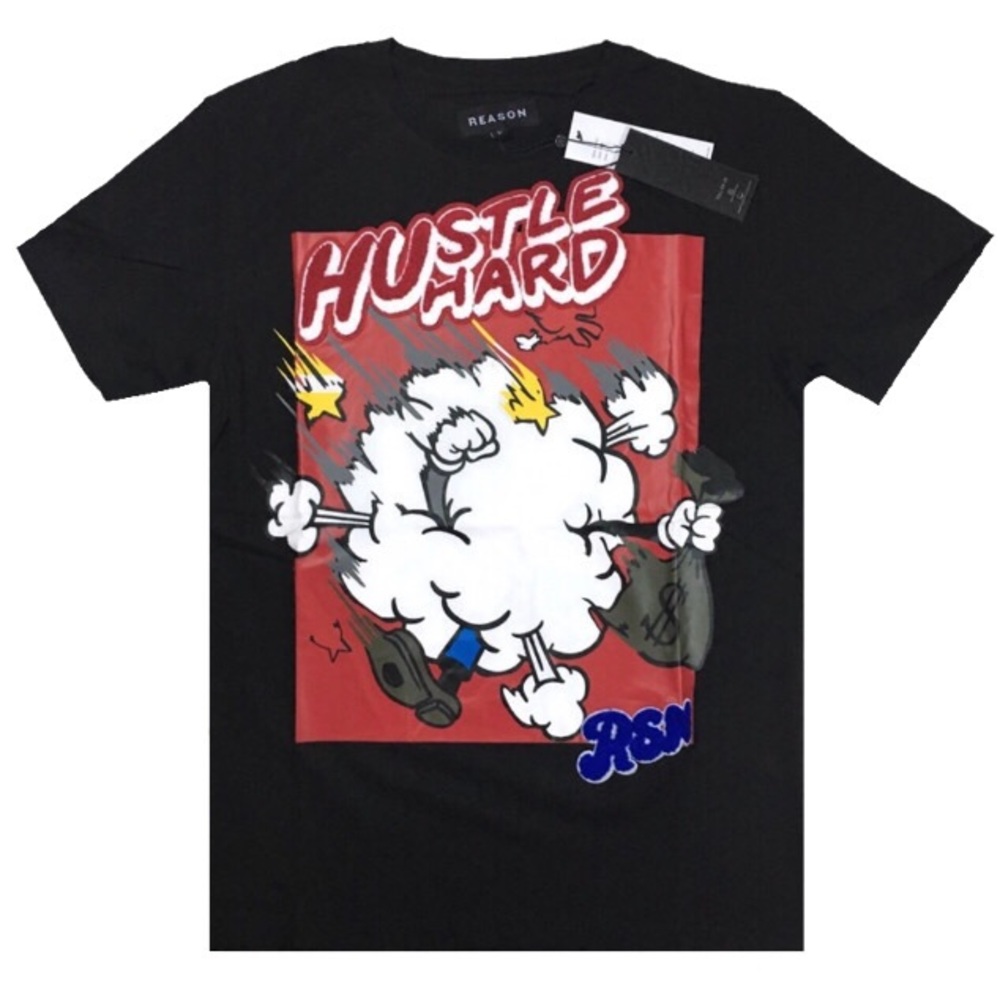 Men’s “Hustle Hard” T-Shirt. Size Large.